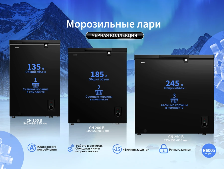 NORD в чёрном: стильные и надёжные морозильные лари для вашего дома