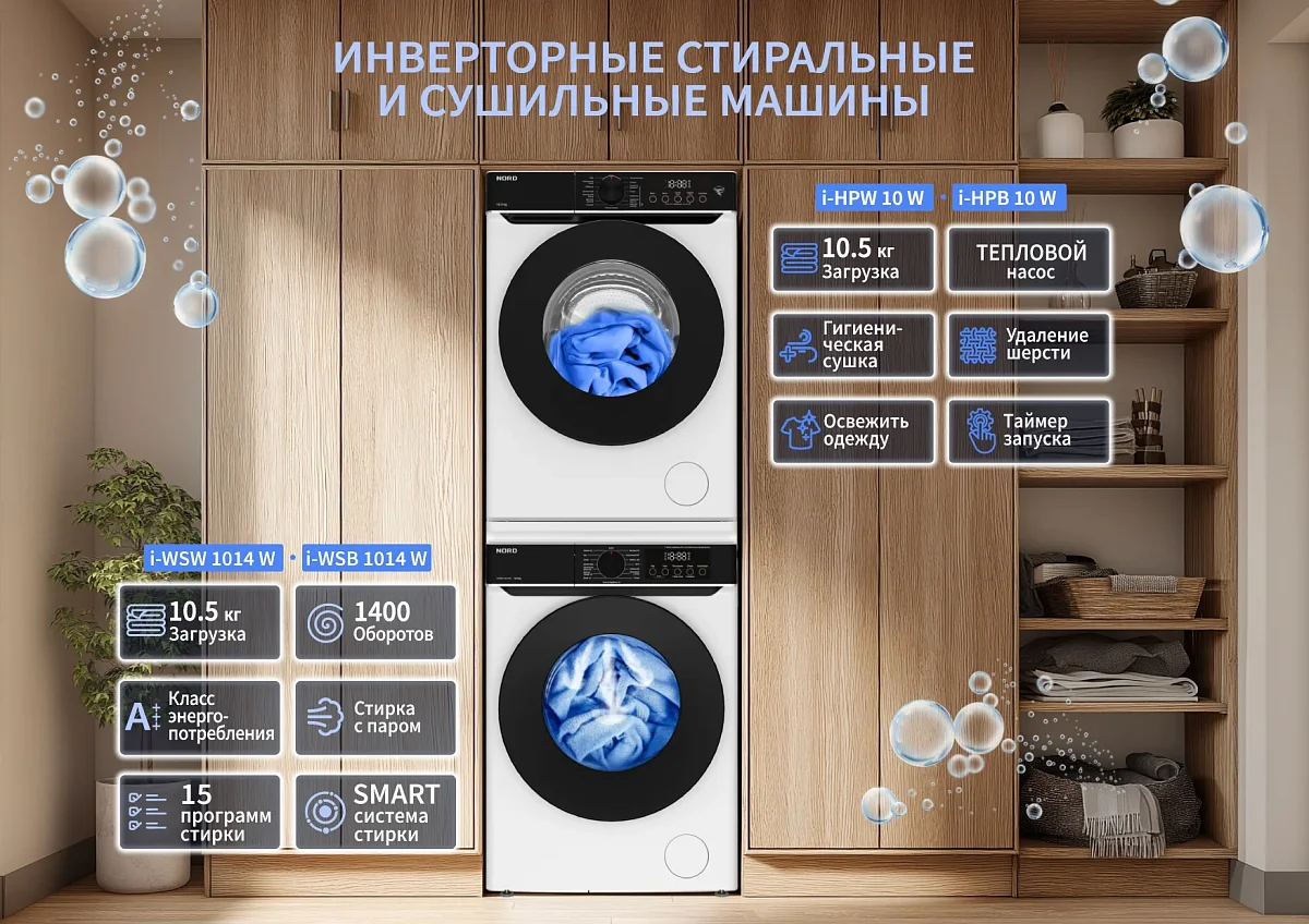Стиральные и сушильные машины NORD: современные технологии для безупречного ухода за вещами